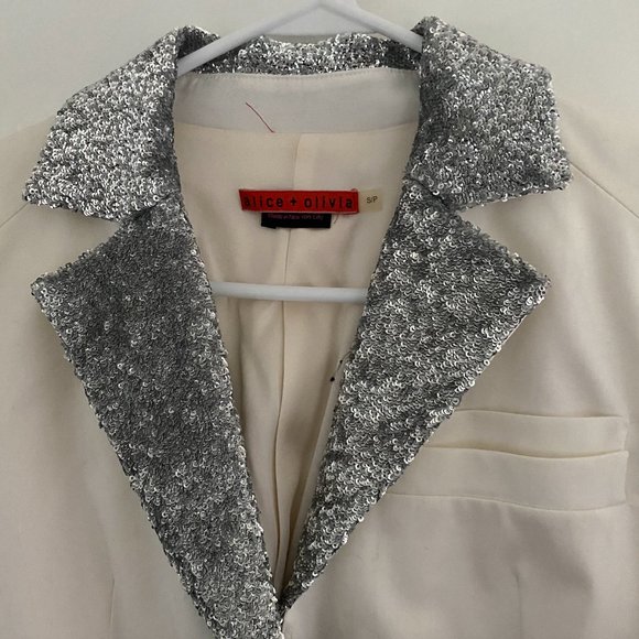 NWOT Alice + Olivia Sequin Lapel Blazer - Picture 3 of 4